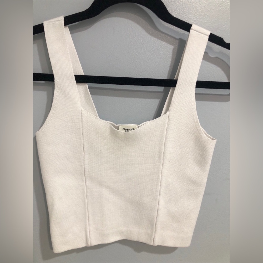 Abercrombie & Fitch Womens Knit Tank White Size Small Cropped Top